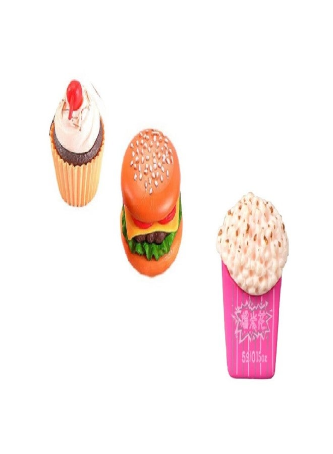 BHOOLU&GOOLU Realistic Food Miniature Yummy Snacks - (Burger Icecream Popcorn) - 3 Pcs/Set - Image 1